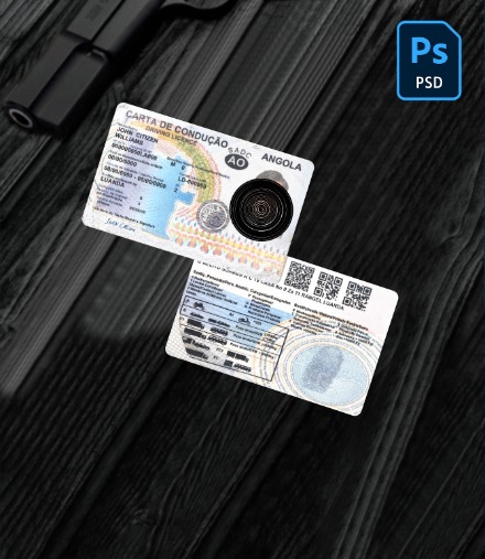 Angola driving license  2018-2028 PSD